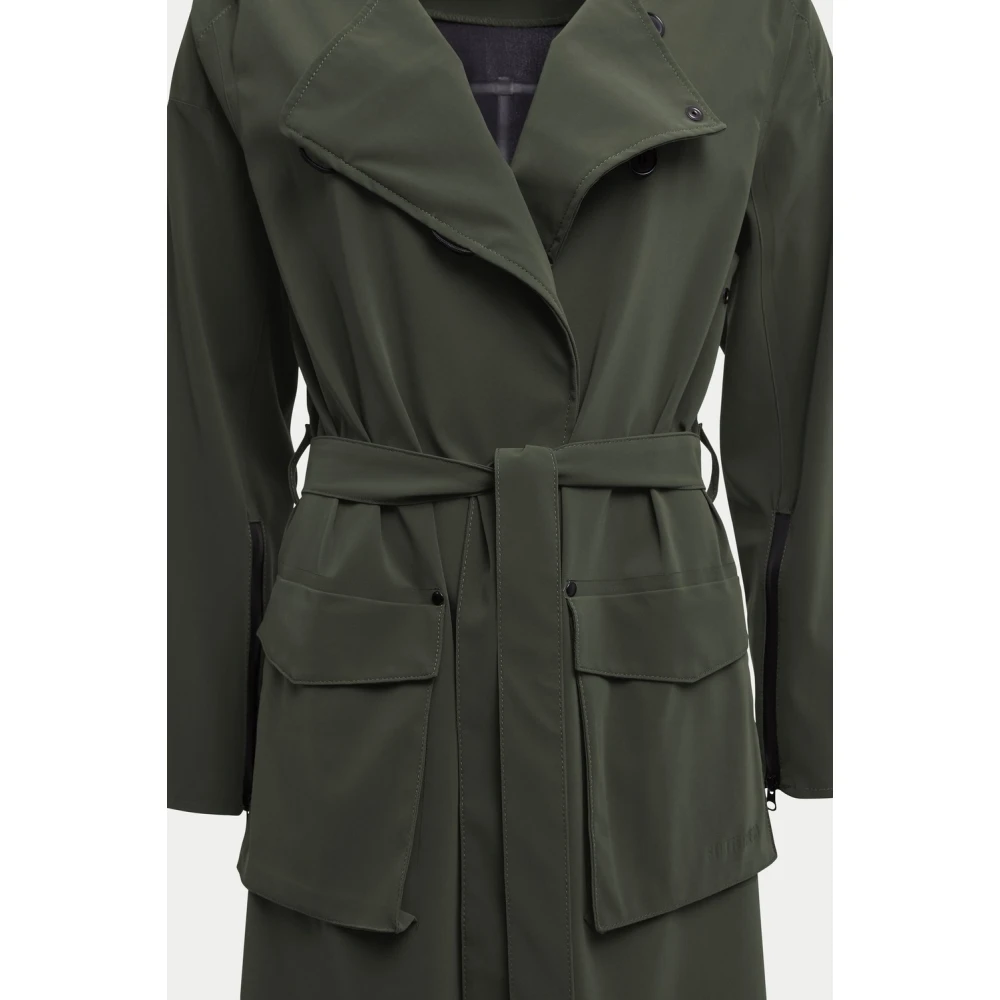 Stutterheim Matte Trenchcoat met Modern Design Green Dames
