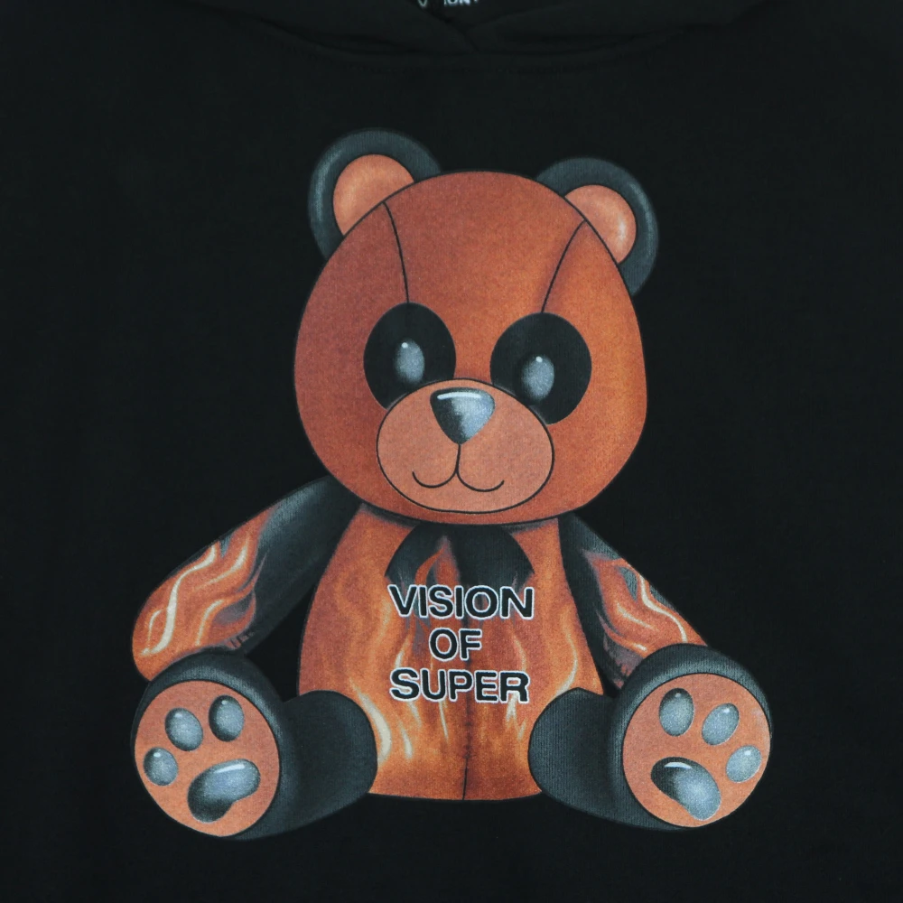 Vision OF Super Zwarte Print Hoodie Lichtgewicht Hoodie Black Heren