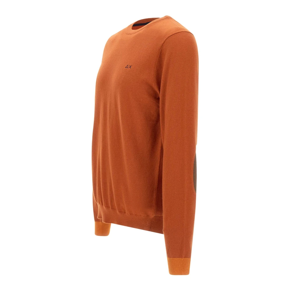 Sun68 Roest Trui met Contrastdetails Orange Heren