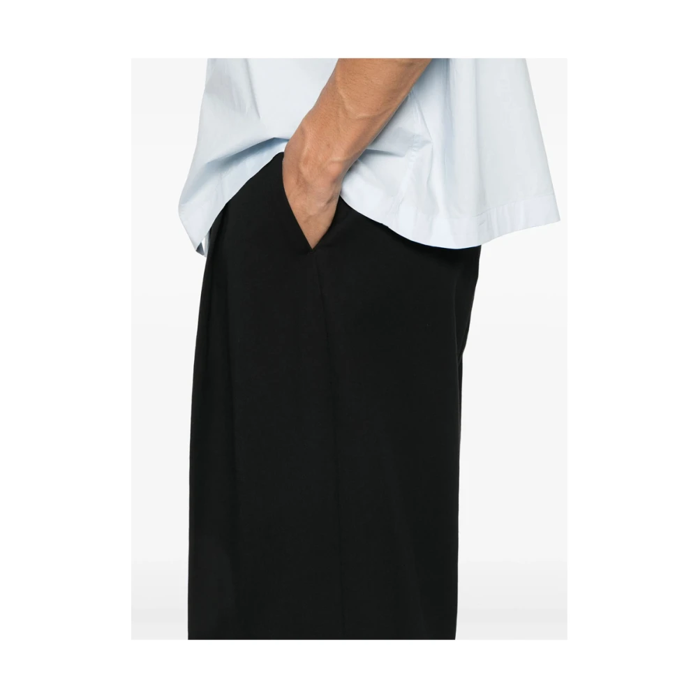 Studio Nicholson Zwarte Knoop Rits Riem Lus Broek Black Heren