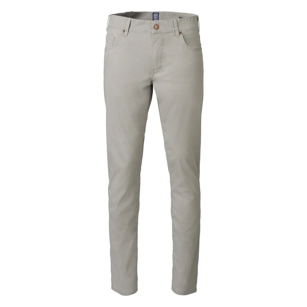 Meyer Slimme Chino Broek met Microstructuur Beige Heren