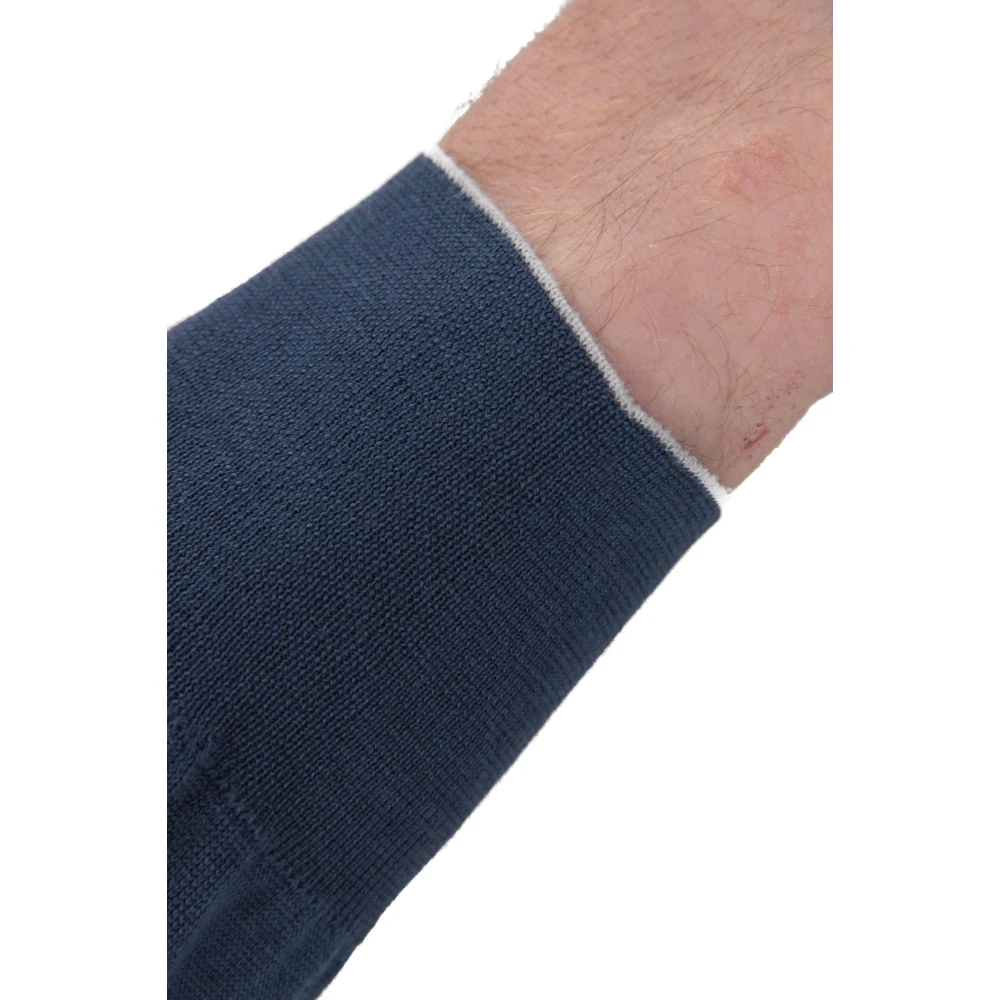 BRUNELLO CUCINELLI Luxe Wol-Kasjmier Volledige Rits Trui Blue Heren