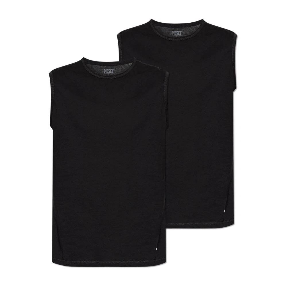 Diesel Mannelijk Zwart Tops Heren, Xs, Katoen, Lingerie Top 2-Pack