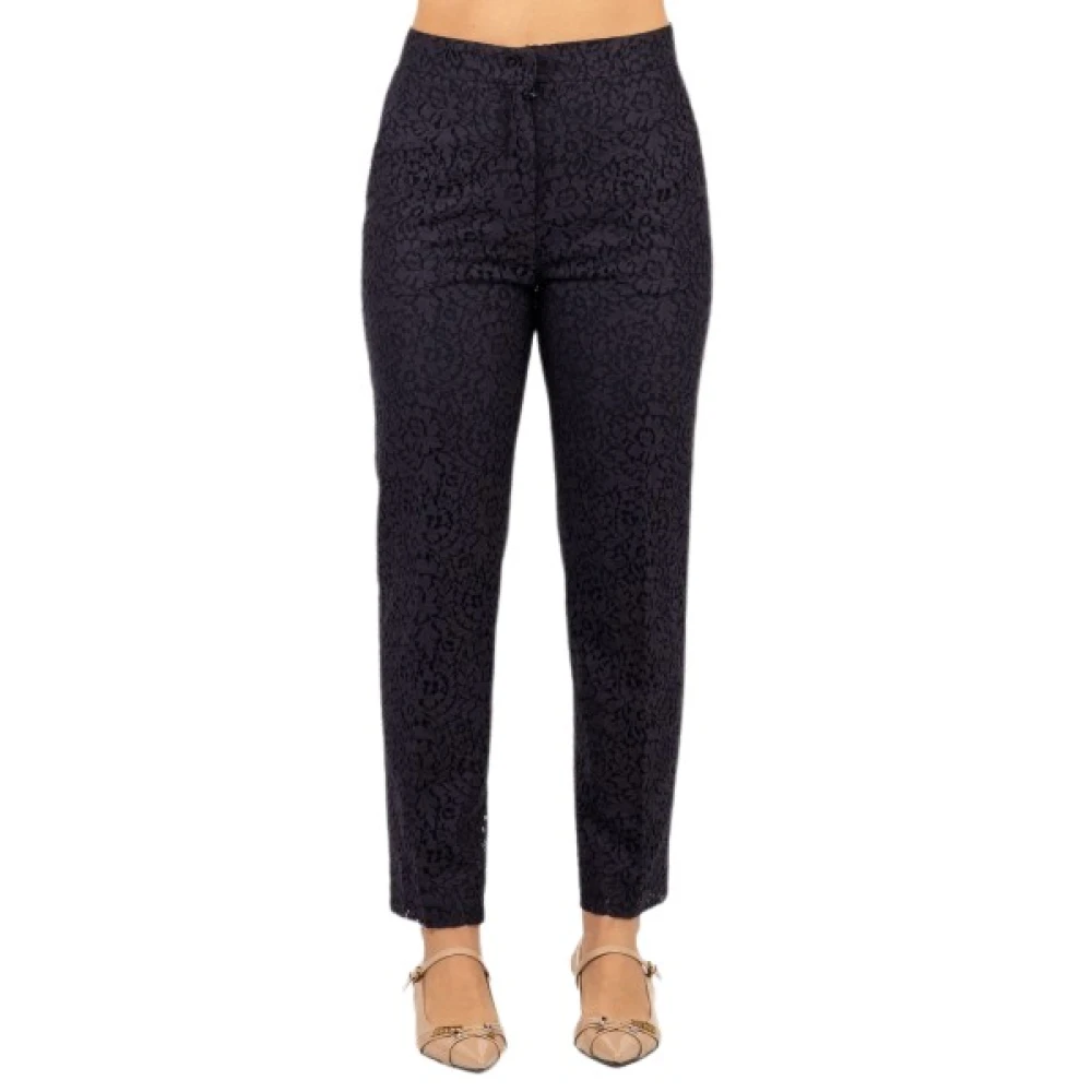Max Mara Studio Women's Blue Slim-Fit Trousers, M, Slim-Fit Trousers