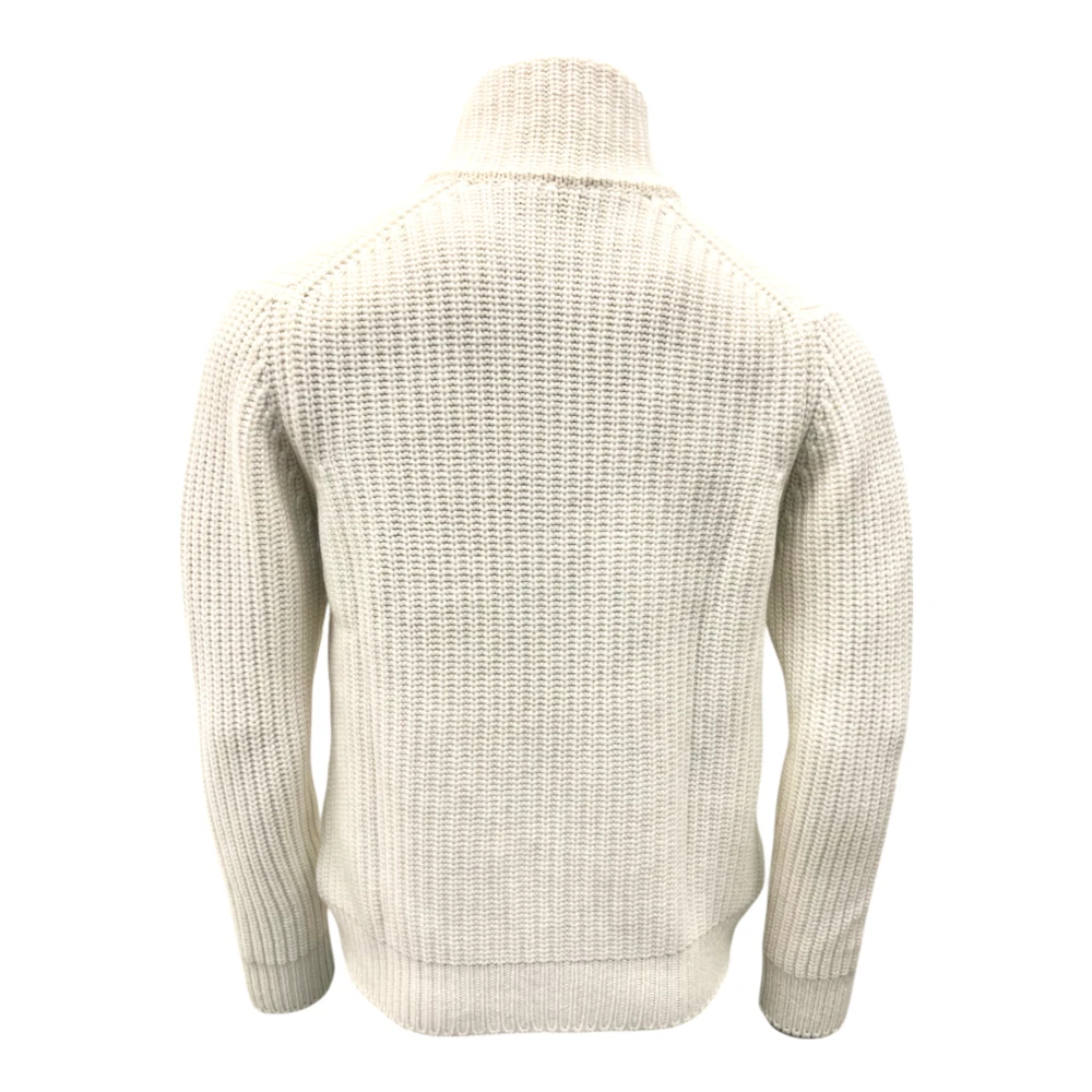Gran Sasso Kasjmier Grofgebreide Vest Off-White Heren