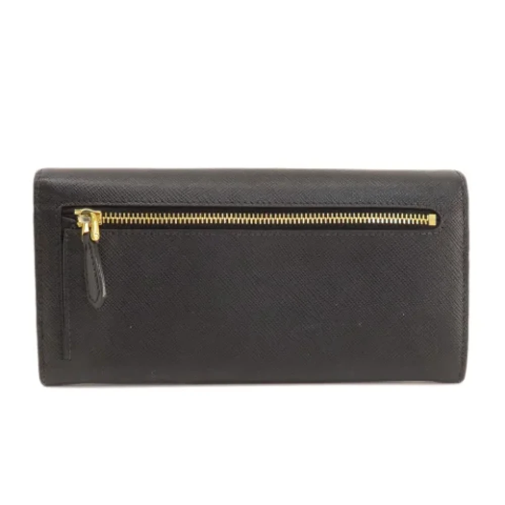 Prada Vintage Pre-owned Leather wallets Black Dames