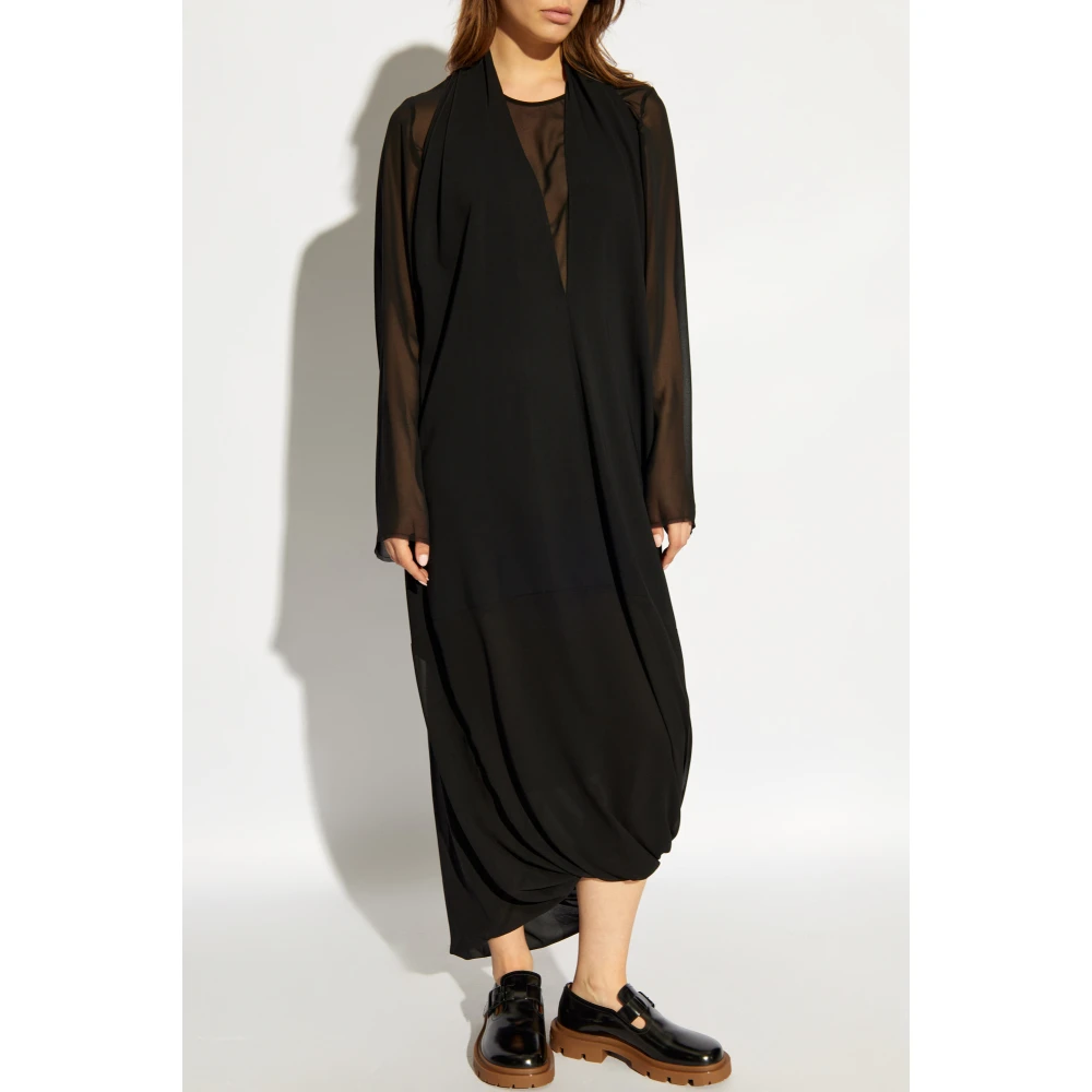 MM6 Maison Margiela Gerimpelde Jurk Black Dames