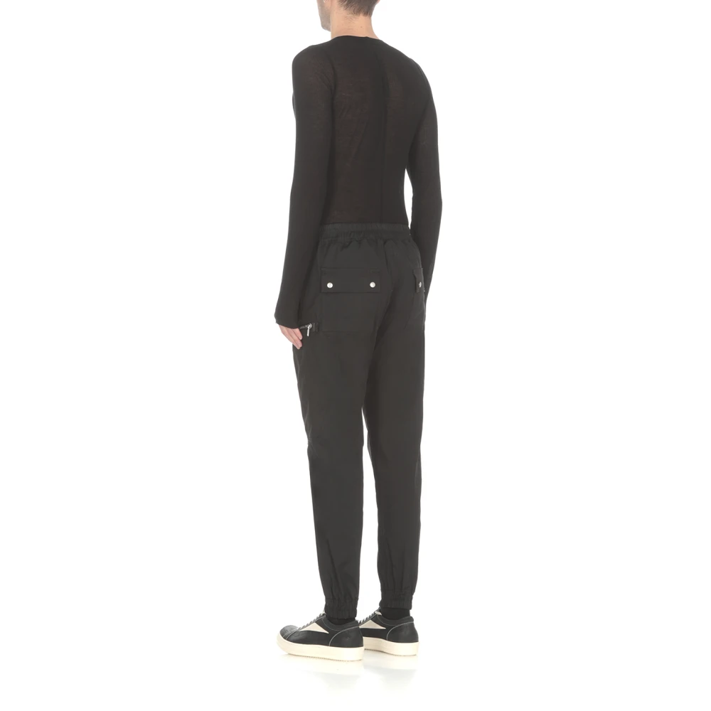 Rick Owens Zwarte katoenen broek met elastische taille Black Heren