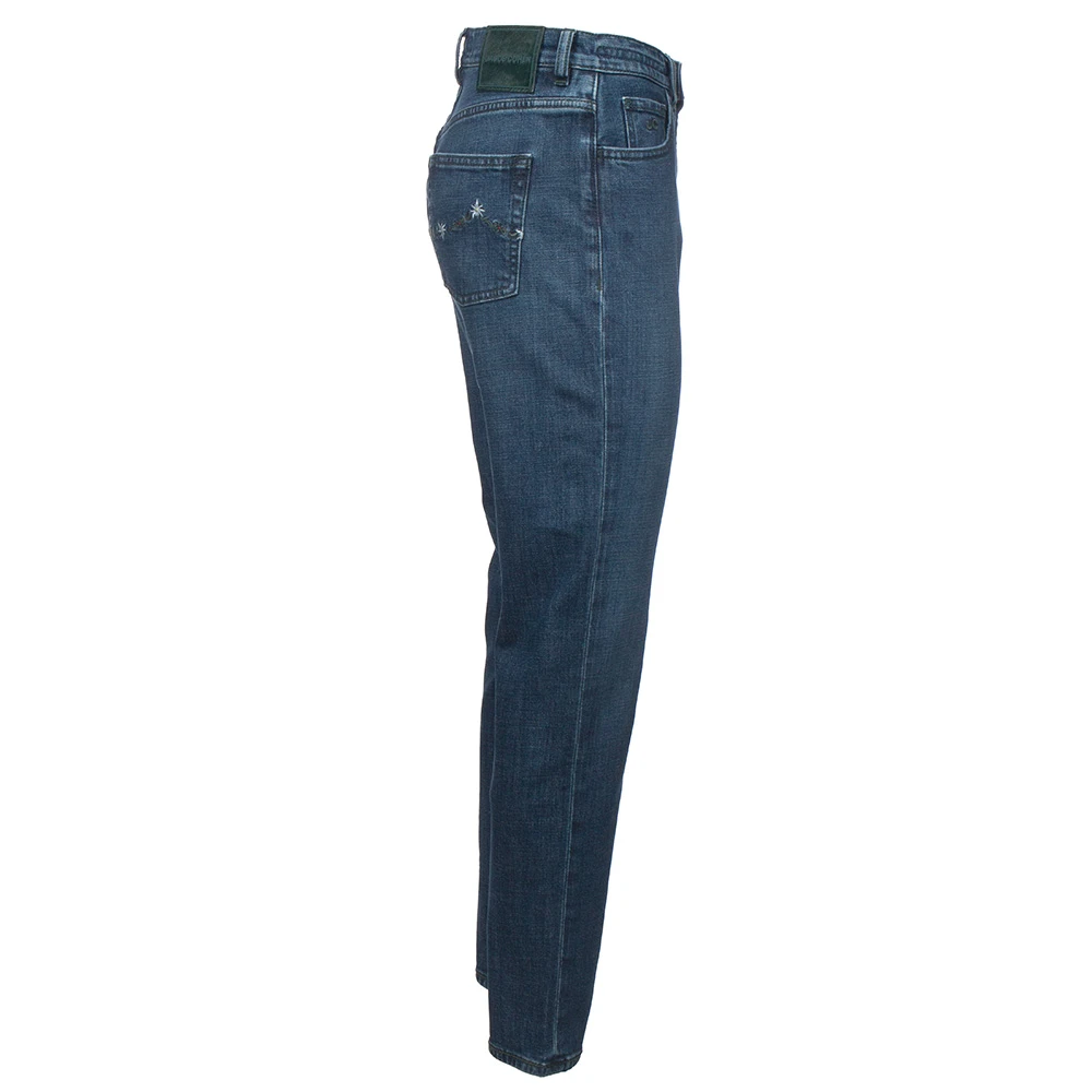 Jacob Cohën Holly Crop Jeans met Logo Detail Blue Dames