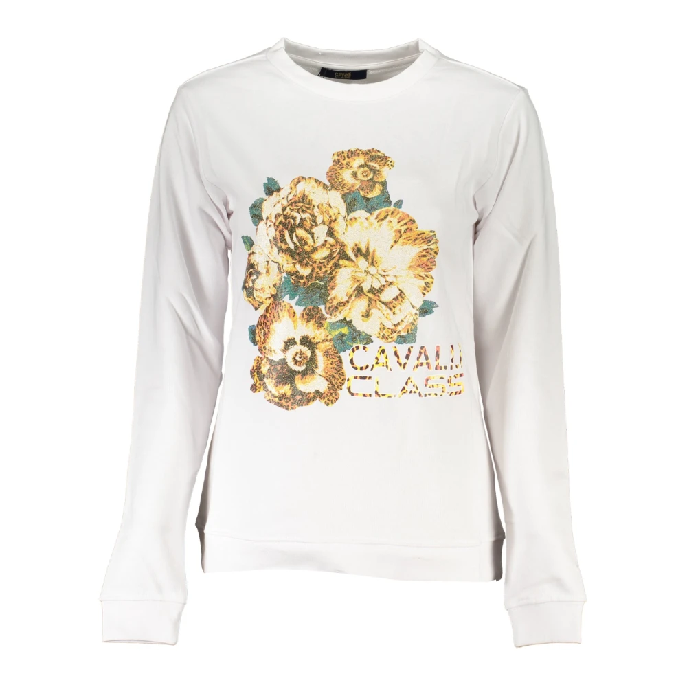 Cavalli Class Witte Sweater met Lange Mouwen en Print White Dames