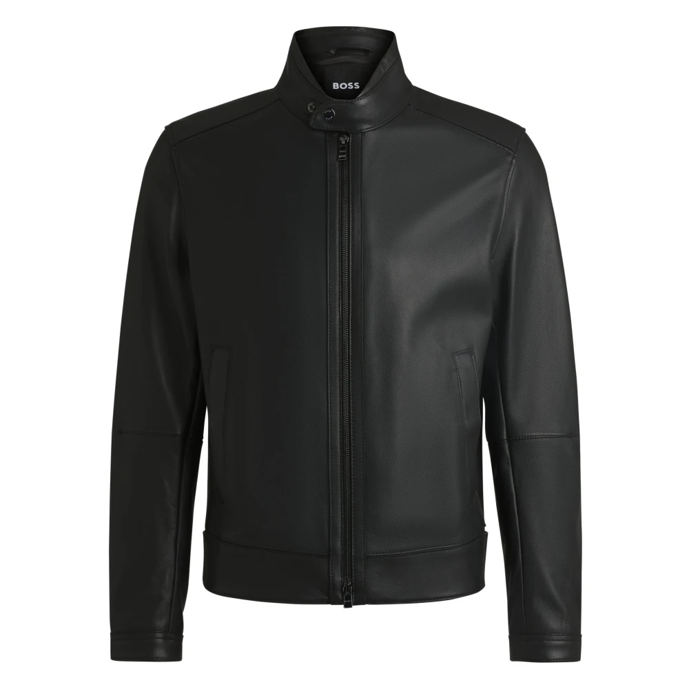 Hugo Boss Leren Jas Black Heren
