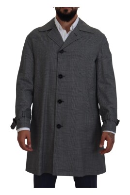 Louis Vuitton Pea coat Men Sz 52 Wool Leather Navy Blue Jacket Outerwear  vintage
