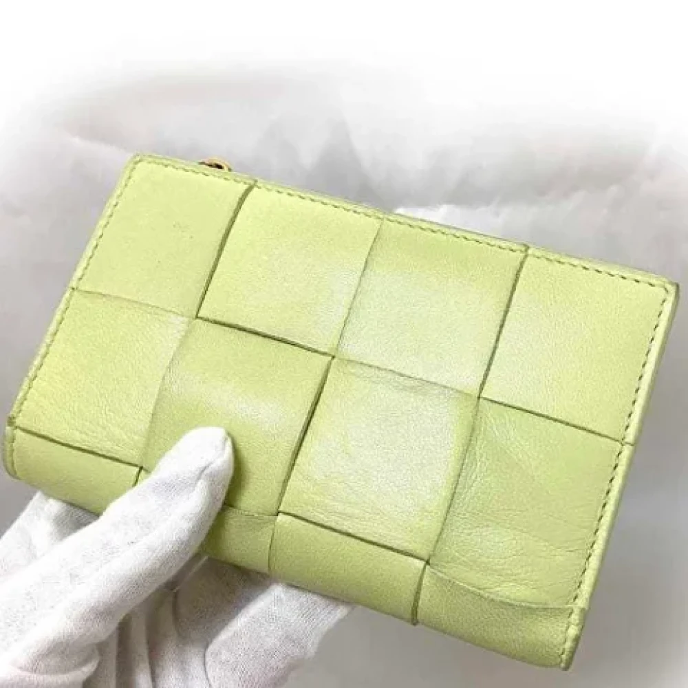 Bottega Veneta Vintage Pre-owned Leather wallets Green Dames