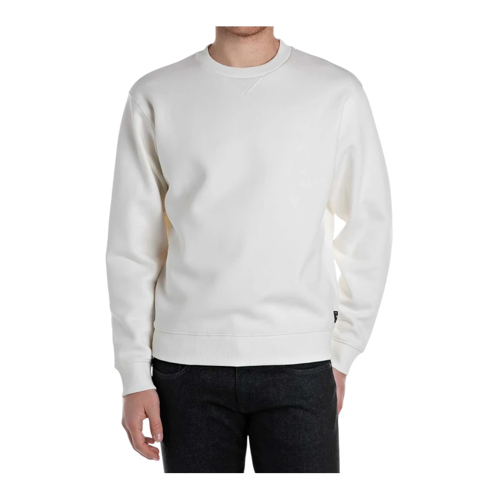Replay Sweatshirt met ronde hals White Heren