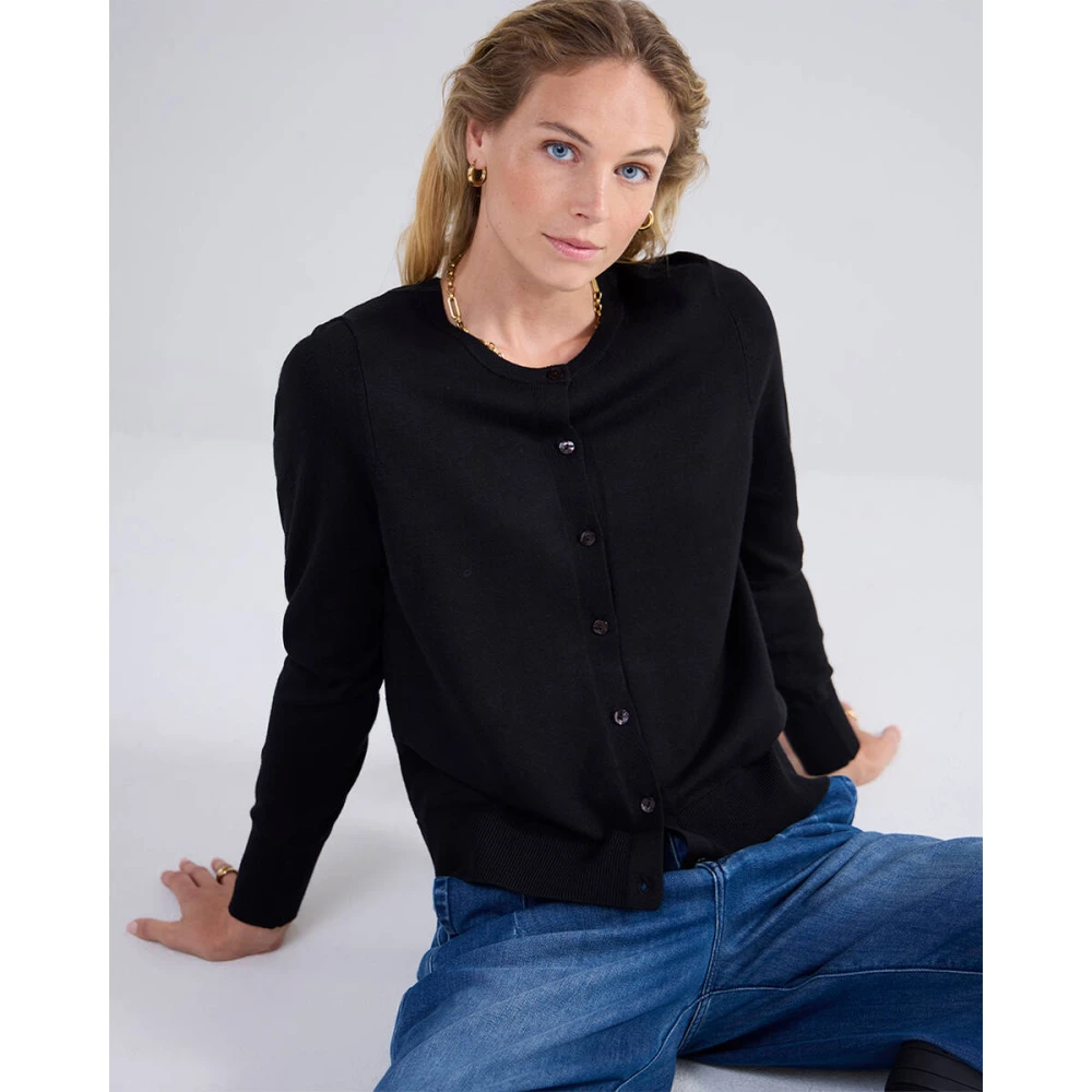 Summum Woman Bordeaux Gebreid Vest Black Dames