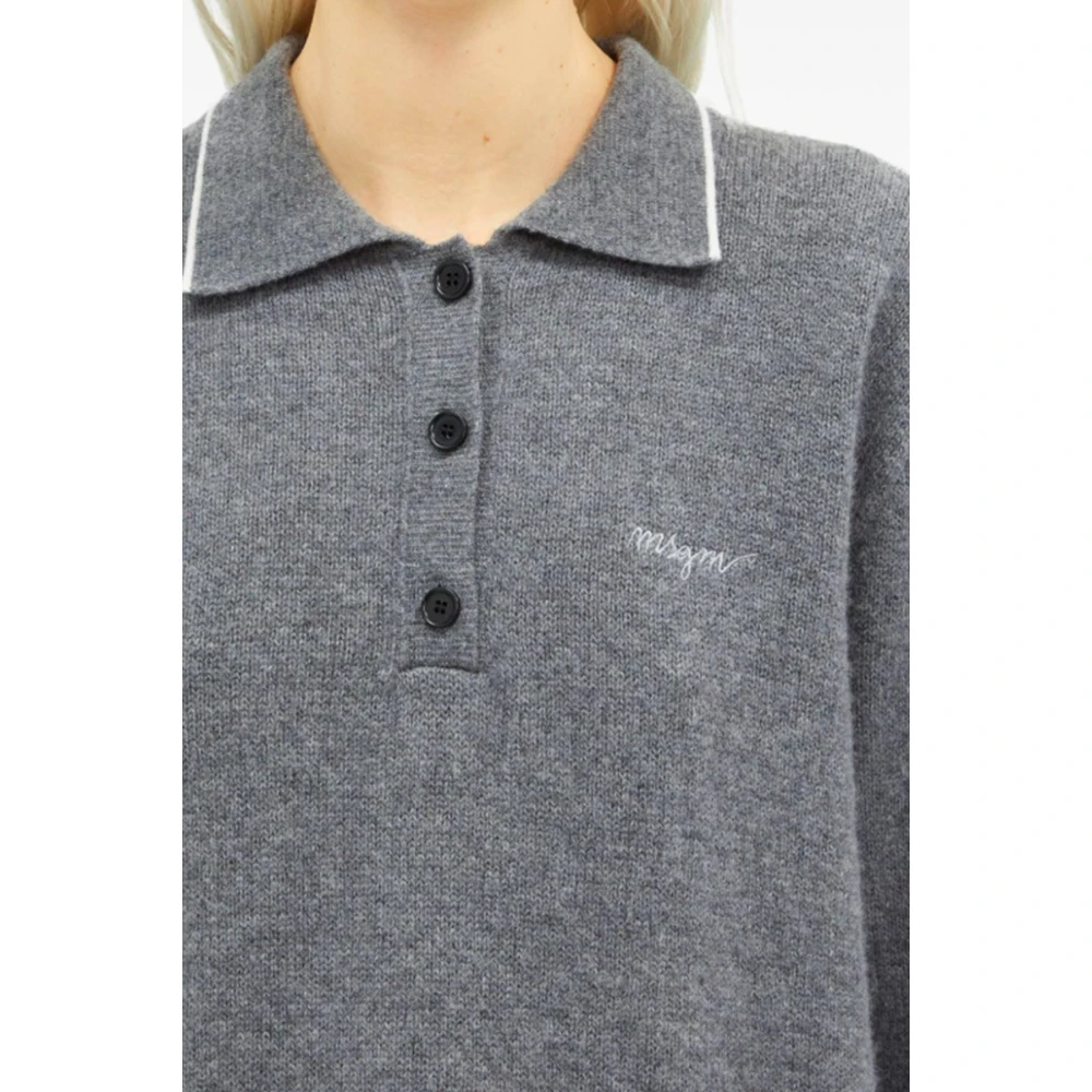 Msgm Grijze Trui met Knoopsluiting Gray Dames