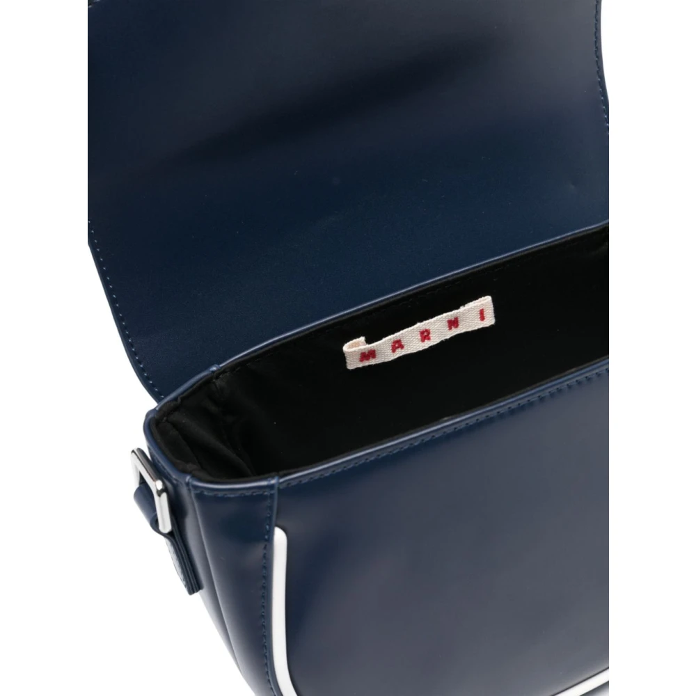 Marni Stijlvolle Crossbody Flap Tas met Logo Blue Dames