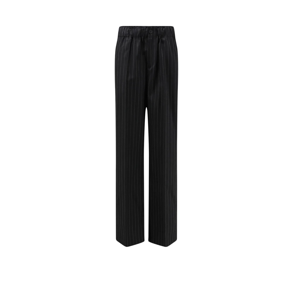 Semicouture Gray Pinstripe Wide Trousers - Female - Wide Trousers - L - Trousers
