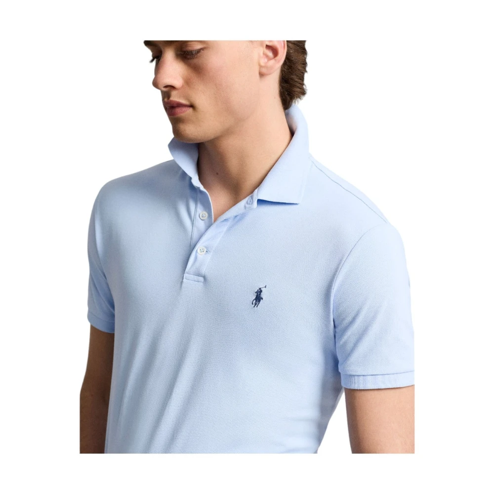 Ralph Lauren Slim Fit Stretch Mesh Polo Shirt Blue Heren