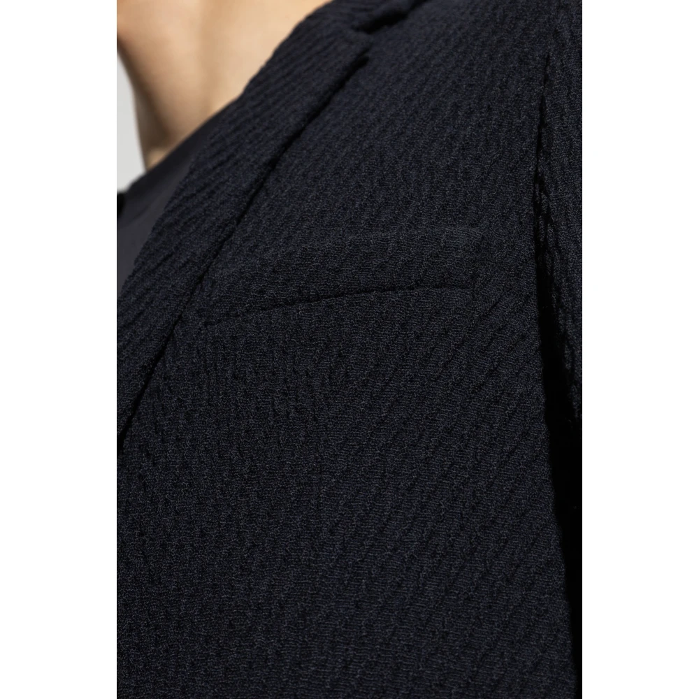 Emporio Armani Blazer gemaakt van materiaal met speciale textuur Blue Heren