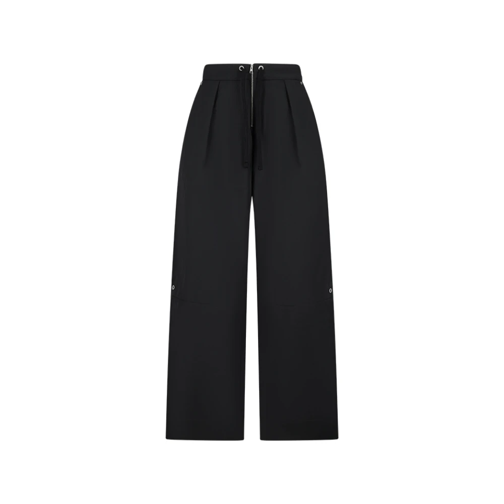 Ami Paris Men's Gray Wide Trousers, L, Zippered Trousers