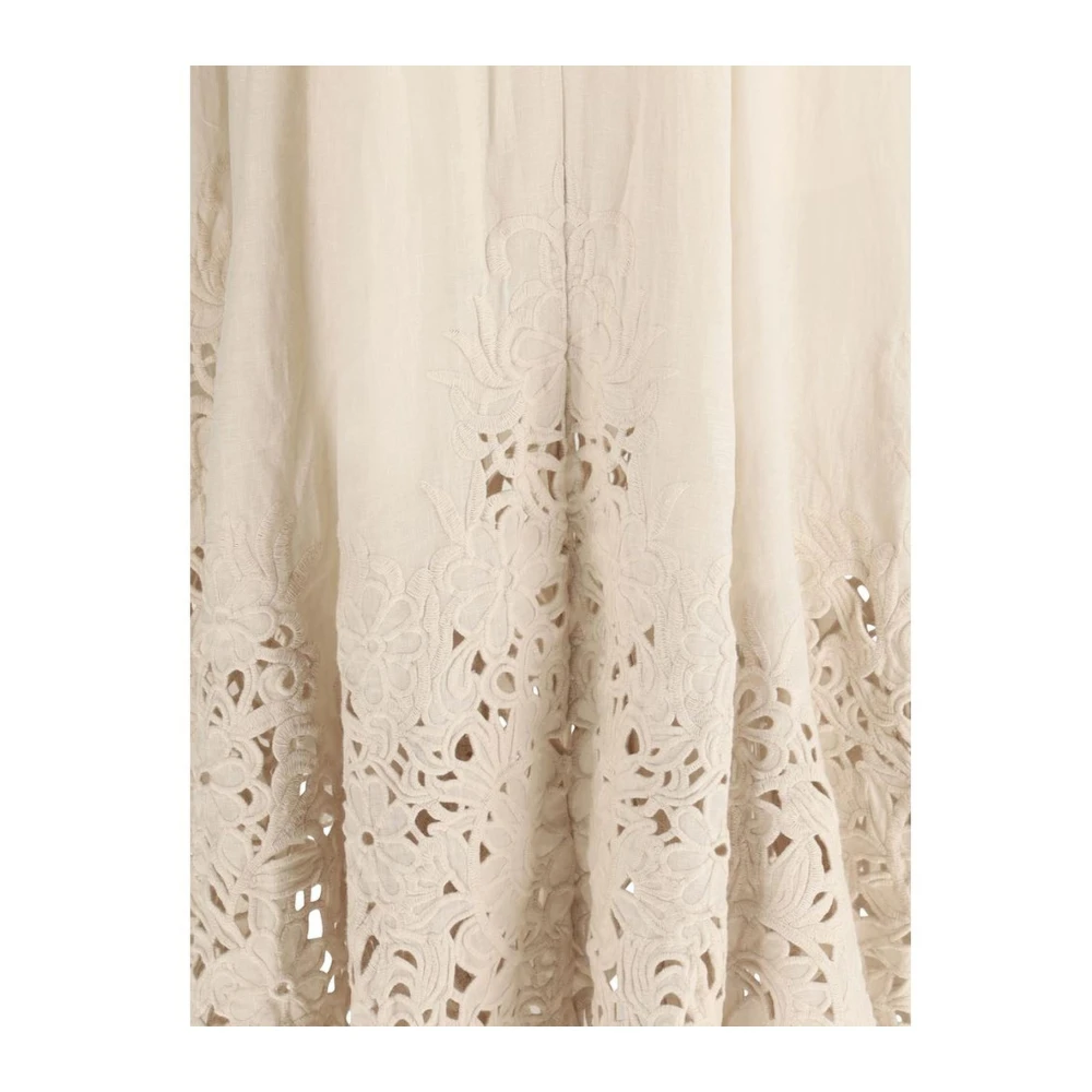 Zimmermann Linnen Jurk met Kant Kraag White Dames