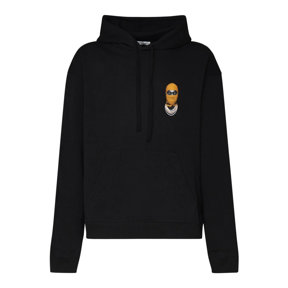 IH NOM UH NIT Zwarte Katoenen Hoodie met Print Black Heren