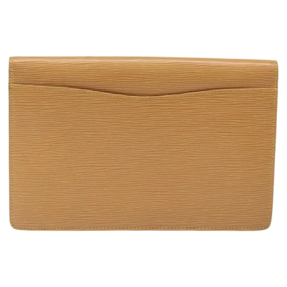 Louis Vuitton Vintage Pre-owned Leather clutches Beige Dames
