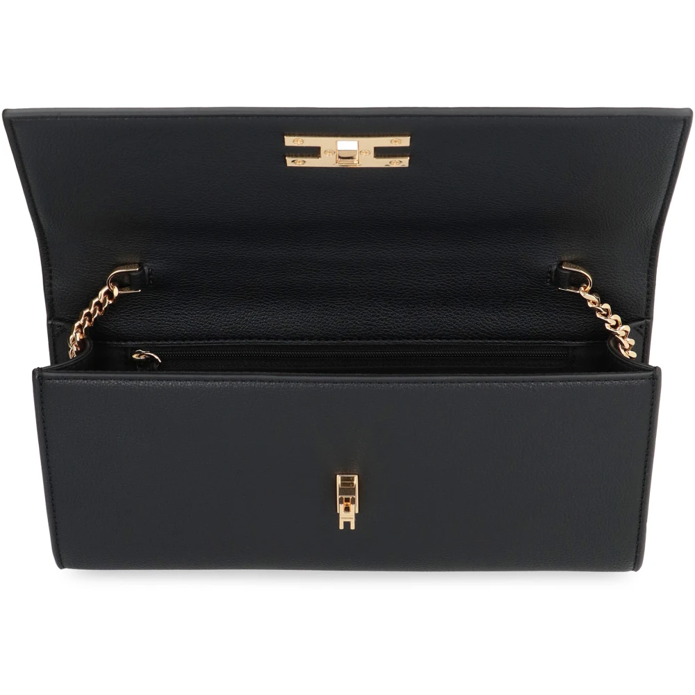 Elisabetta Franchi Stijlvolle Faux Leren Crossbody Tas Black Dames