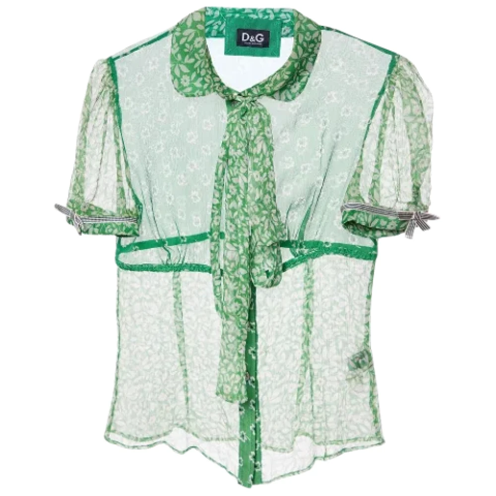 Dolce & Gabbana Pre-owned Silk tops Green Dames