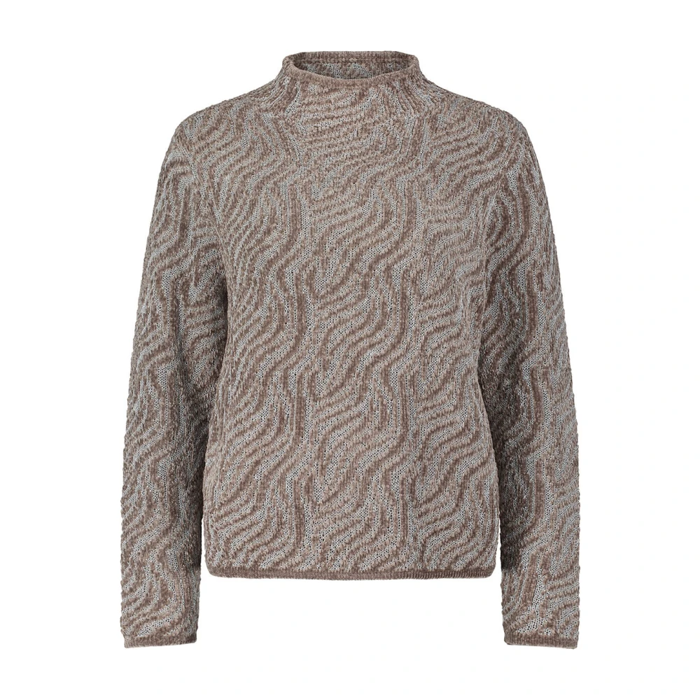 Betty Barclay trui met all over print en textuur taupe