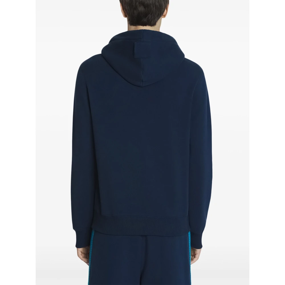 Lanvin Blauwe Curb Kant Hoodie Blue Heren