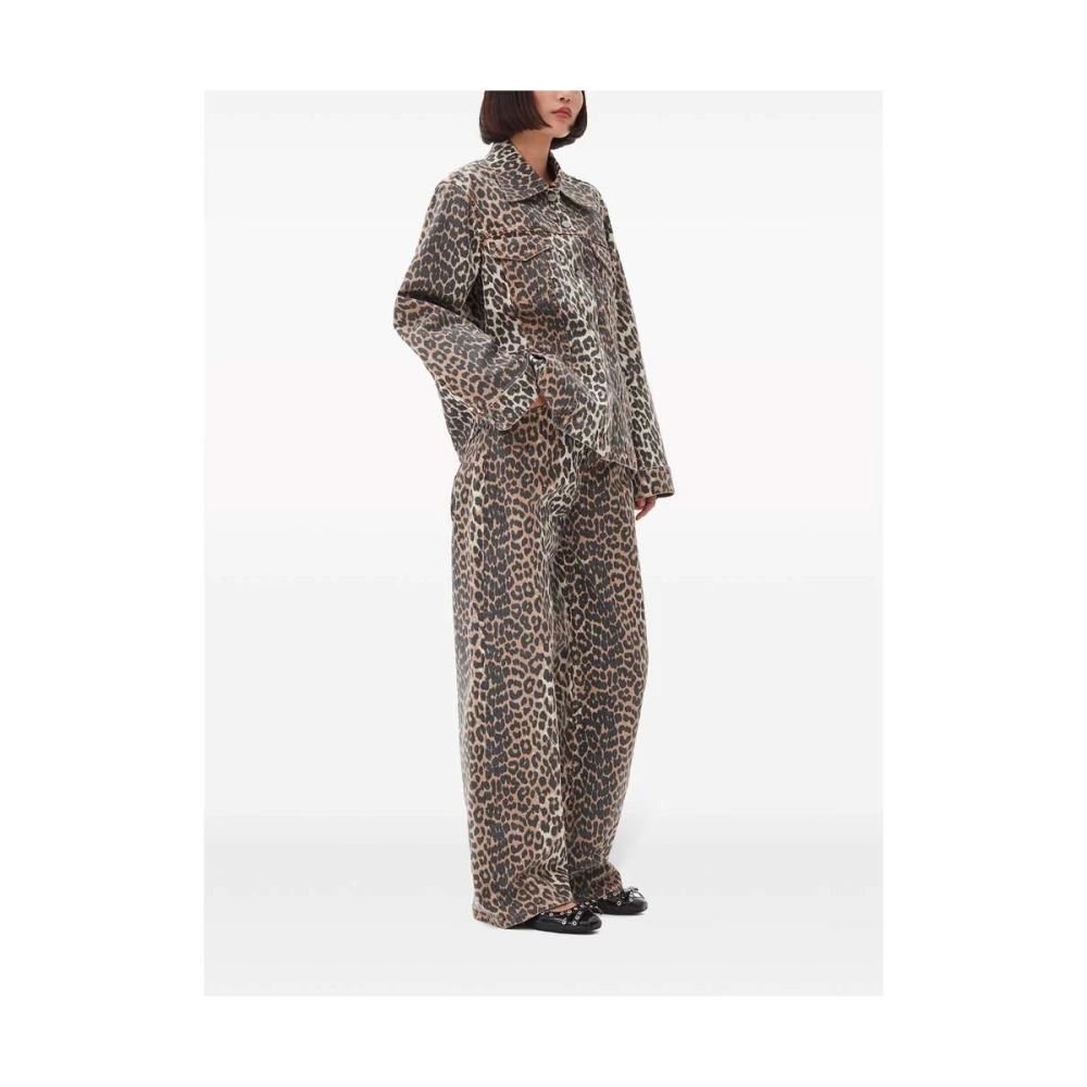 Ganni Dierenprint buitenkleding met zakken Brown Dames