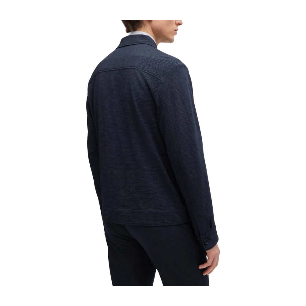 Hugo Boss Stijlvolle Herenoverhemdjasje Blue Heren