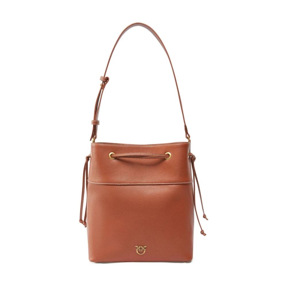 Pinko Women's Brown Leather Bucket Bag
