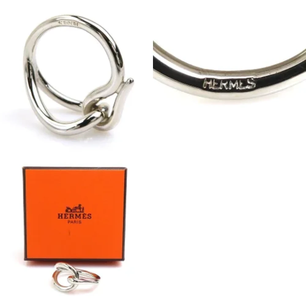 Hermès Vintage Pre-owned Metal scarves Gray Dames