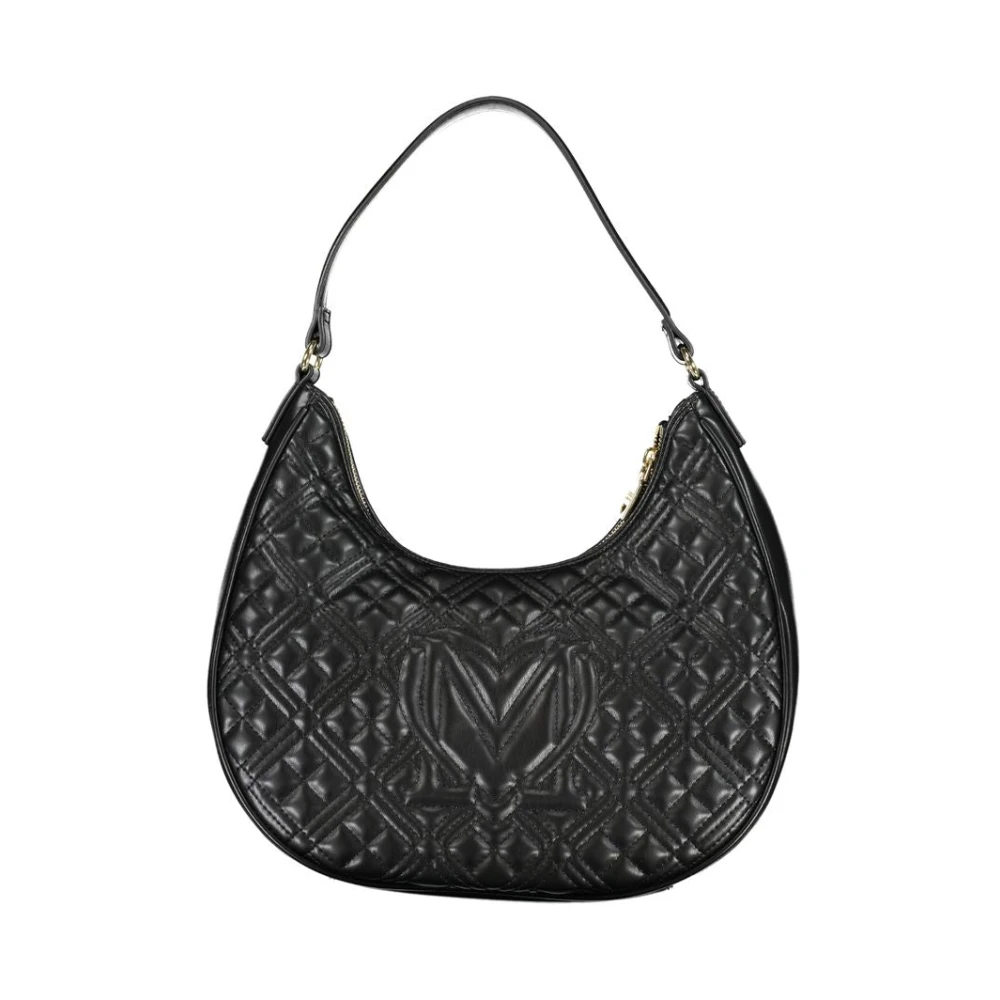 Love Moschino Zwarte Polyethyleen Schoudertas met Rits Black Dames