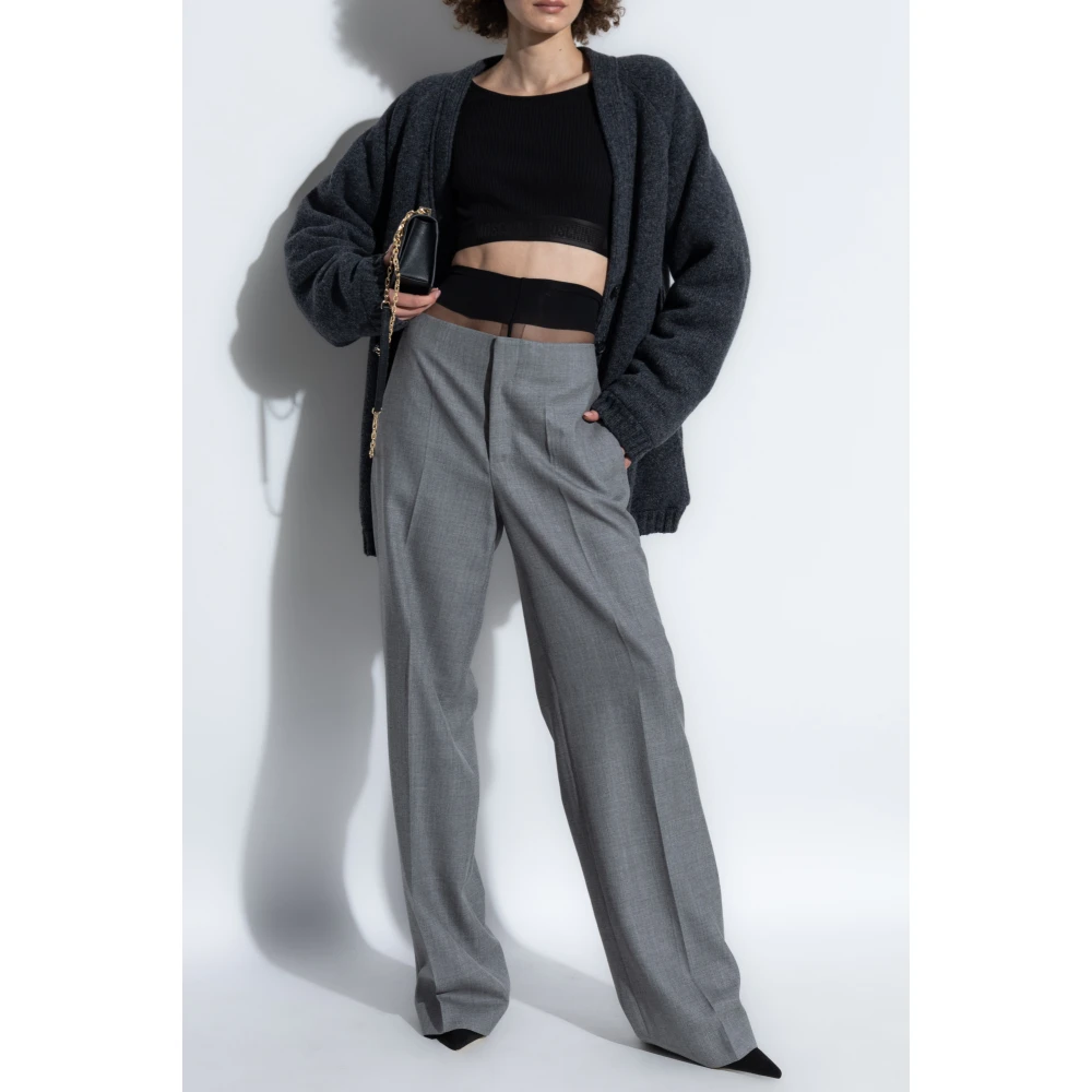 Moschino Wollen geplooide broek Gray Dames