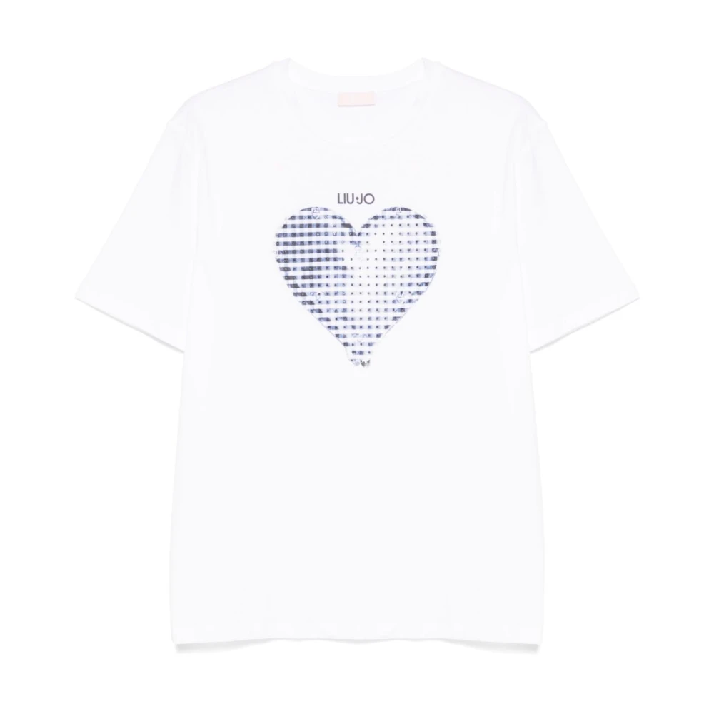 Liu Jo Hart Grafisch T-shirt en Polo White Dames