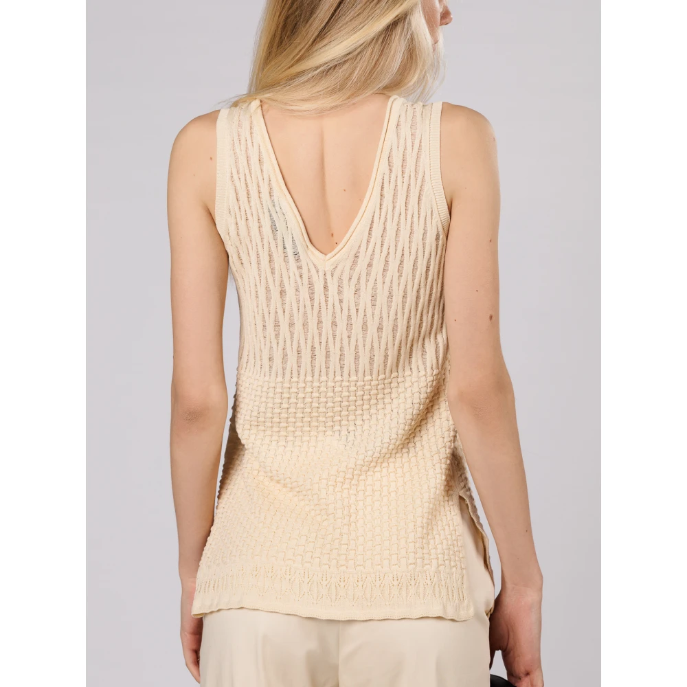 Beatrice .b Gehaakte gebreide top in beige Dames