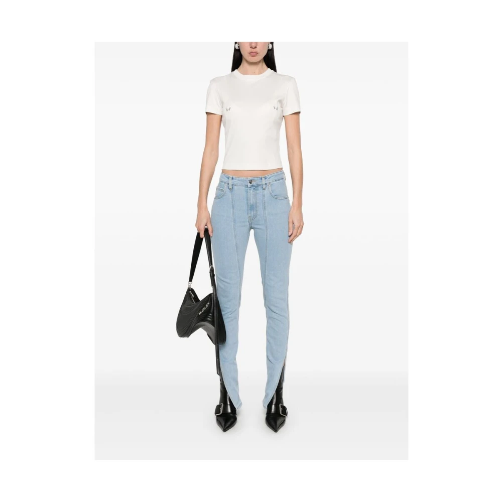 Mugler Lichtblauwe Klassieke Vijf-Pocket Jeans Blue Dames
