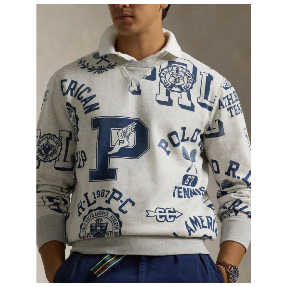 Polo Ralph Lauren Sportieve Katoenen Grafische Sweater White Heren