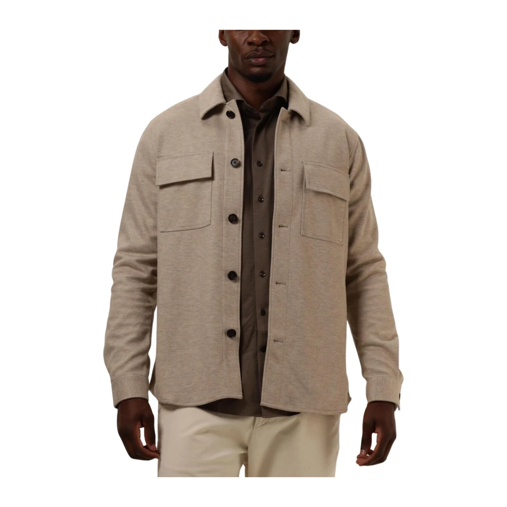 Profuomo Gebreid Overshirt voor Heren Beige Heren