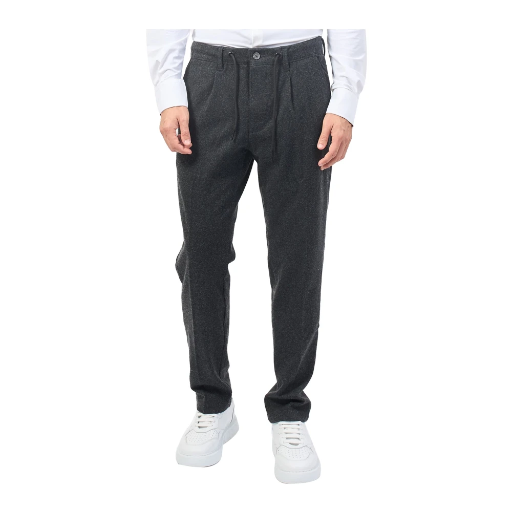 YES ZEE Herenbroek met trekkoord en plooien Gray Heren