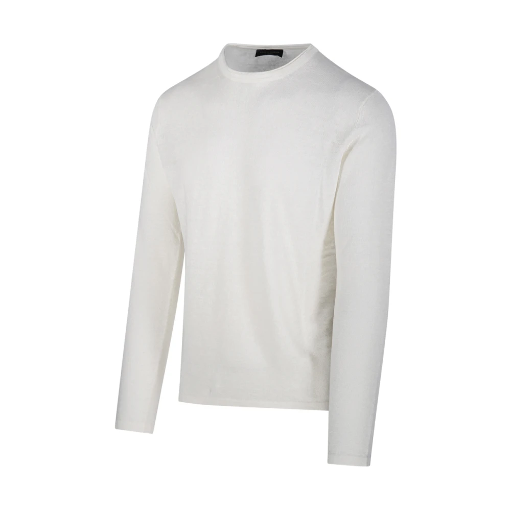 Roberto Collina Bianco Ronde Hals Sweater Rb2002 White Heren