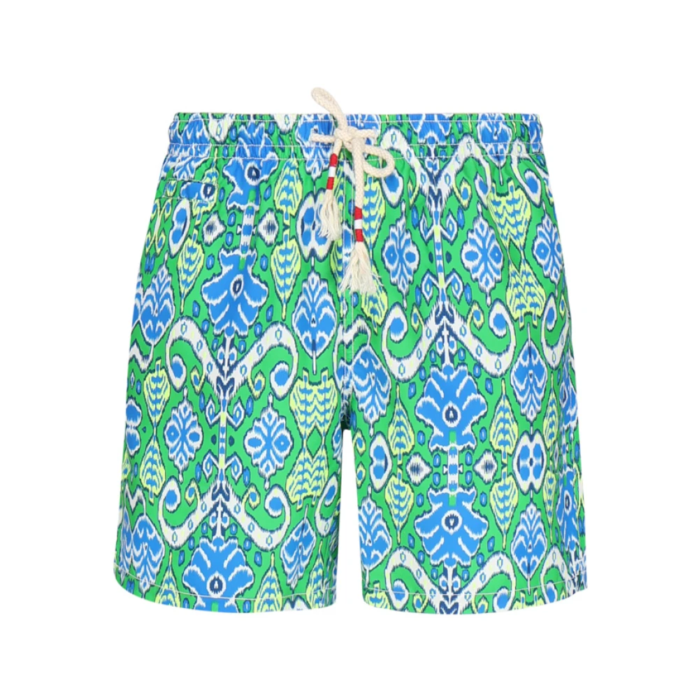 MC2 Saint Barth Havs Shorts Kostym Elastisk Midja Ljusblå Grön Multicolor, Herr