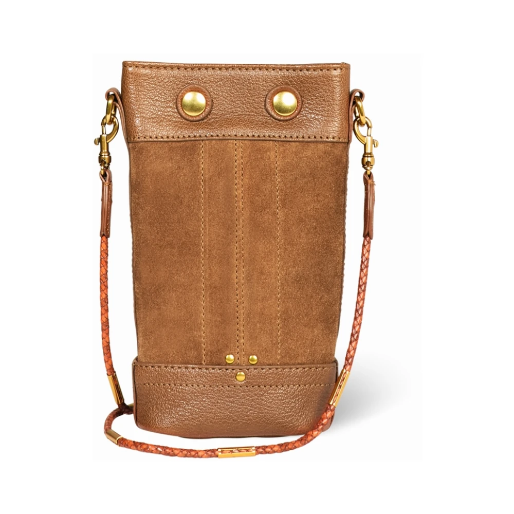 Jérôme Dreyfuss Mini Leren Tas met Metalen Ringen Brown Dames