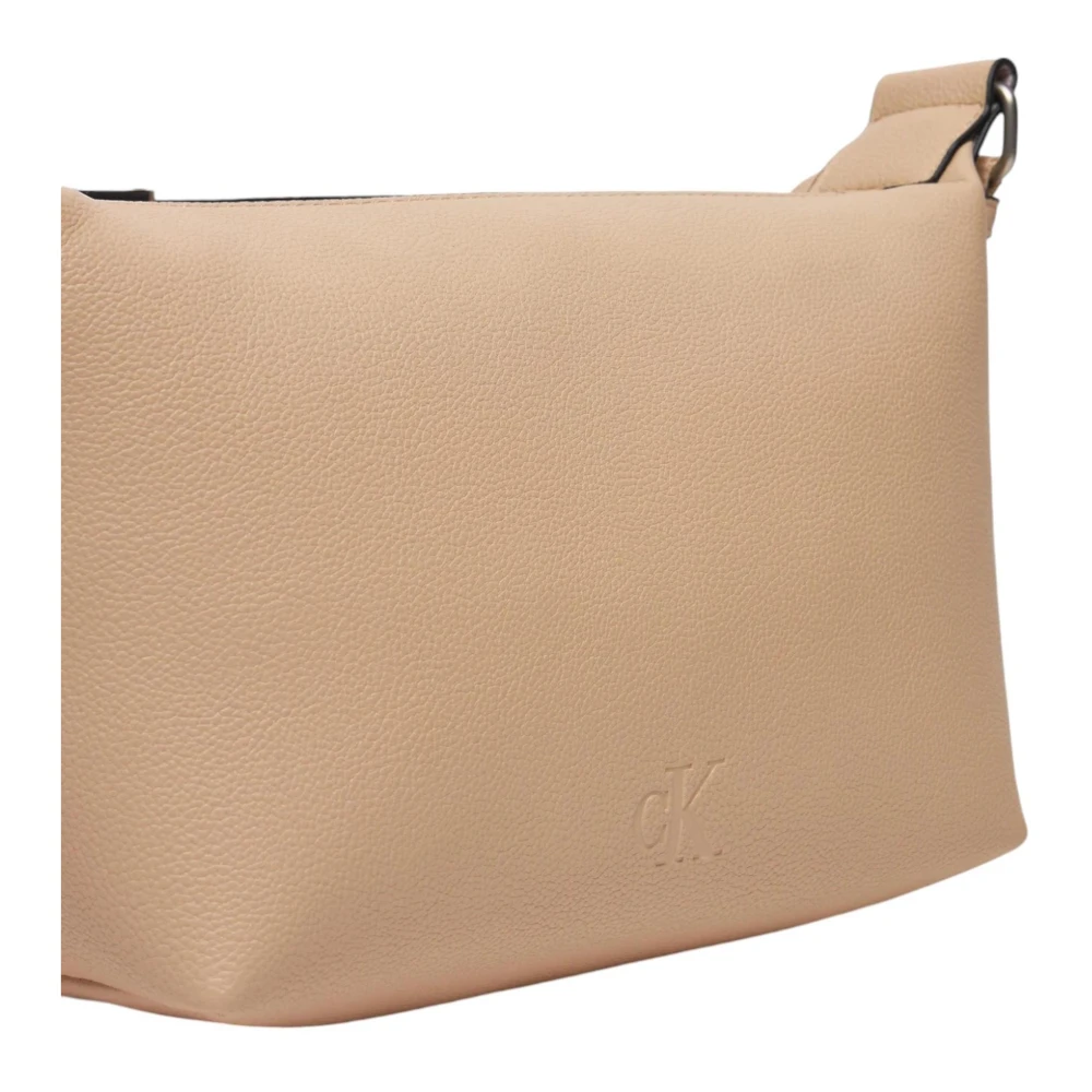 Calvin Klein Webbing Schoudertas Herfst Winter Collectie Beige Dames