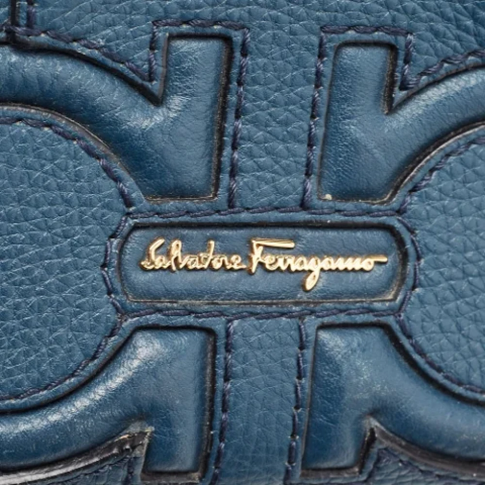 Salvatore Ferragamo Pre-owned Leather totes Blue Dames
