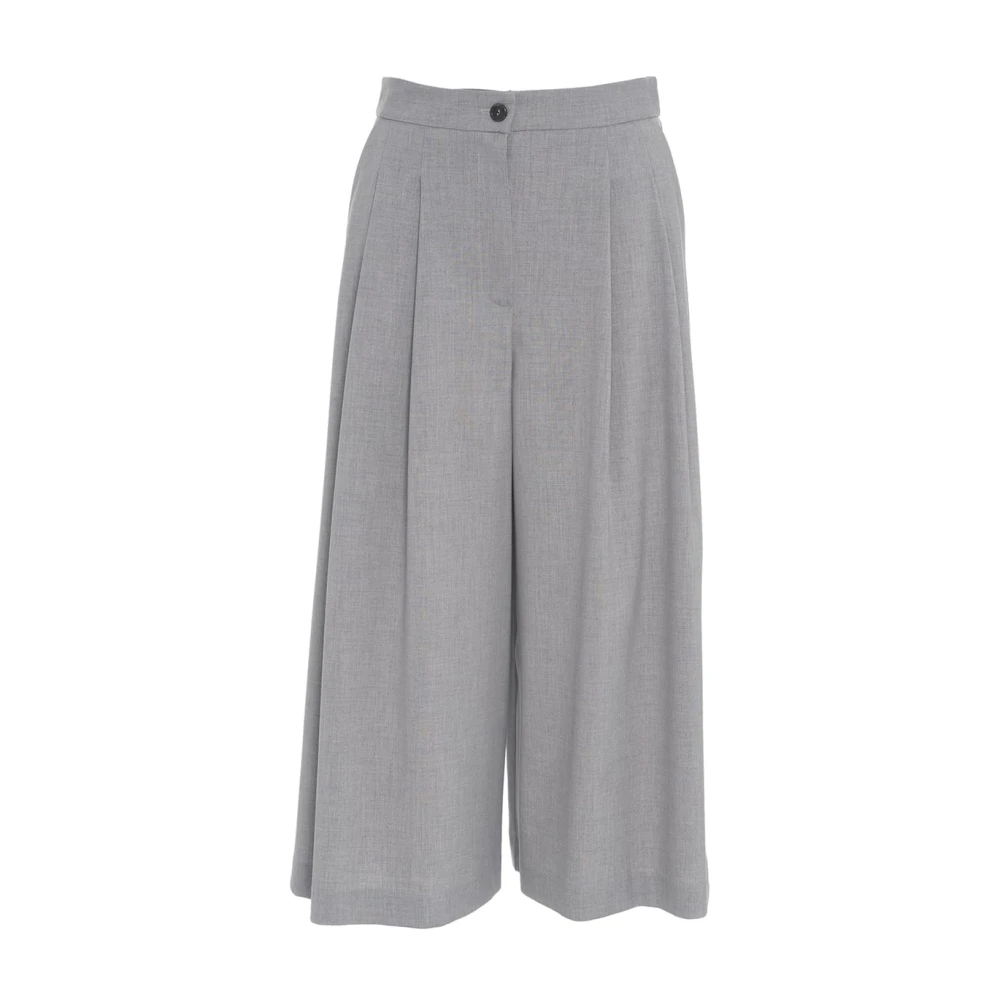 Ottod'Ame Grijze Bermuda's met Elegante Plooien Gray Dames